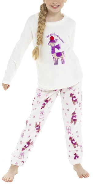 Foxbury Girls  Fleece Llama Pyjama Set