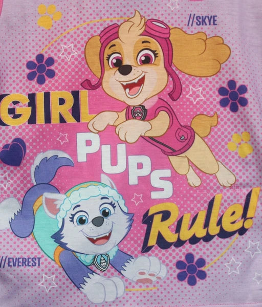 PAW PATROL Girls Pink & Mint Short Pyjamas/ Summer/ Shorty PJs Sizes 1.5-5 Years