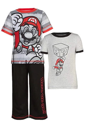 NEW KIDS TODDLER BOYS SUPER MARIO 3 PIECE PAJAMAS SET NWT