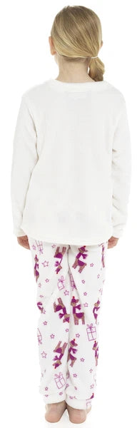 Foxbury Girls  Fleece Llama Pyjama Set