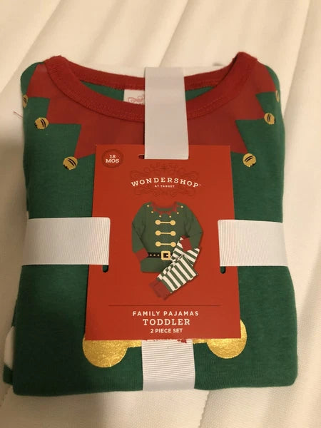 New Kids Wondershop 2 Pc. Elf Pajama Set. 100% Cotton