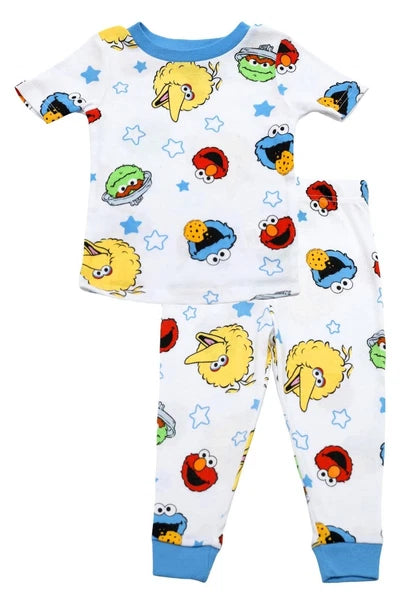 Sesame Street Elmo Pajamas for Toddlers, 4 Piece Cotton Elmo Pjs for Boys,...