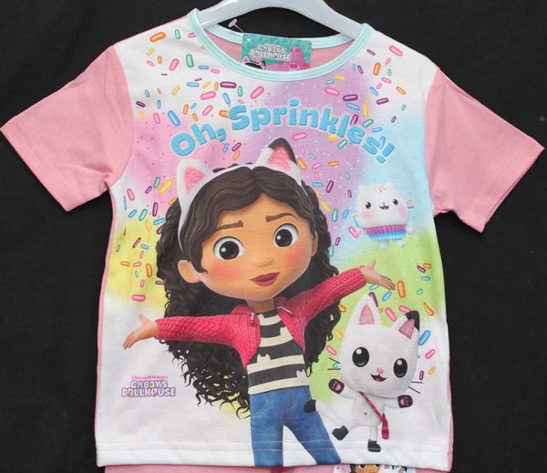 GABBY'S DOLLHOUSE Girl's Short Pyjamas/ Pink Summer/Shorty PJs Sizes 1.5-5 Years