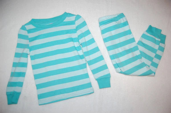 Toddler Girls L/S Pajamas Set TURQUOISE STRIPE Knit 2T 3T 4T 5T