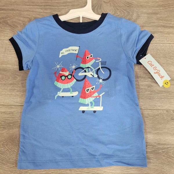 Cat and Jack Boys Short and Shirt Set Blue Watermelon Various Sizes