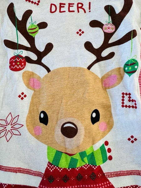 Komar Kids Christmas Pajama Set Holiday Reindeer 2T 3T Cotton 2 Piece Pajamas